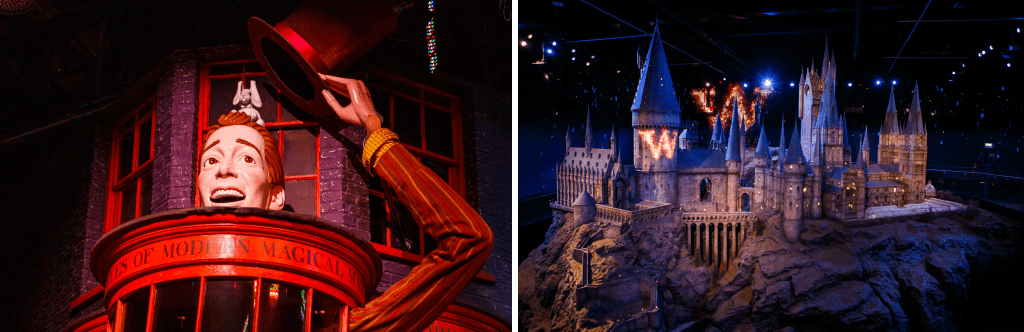 Weasleys' Wizard Wheezes and the Hogwarts Castle model