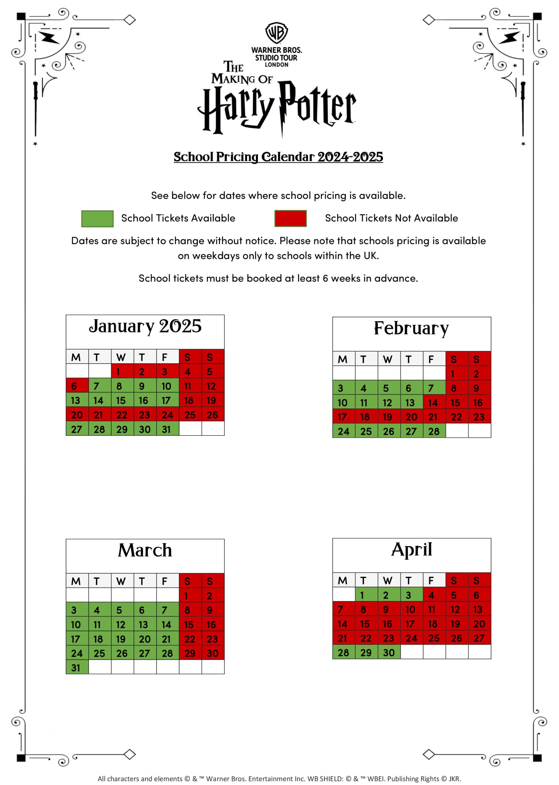 Risk Assessment for School Visits page 1 - Studio Tour