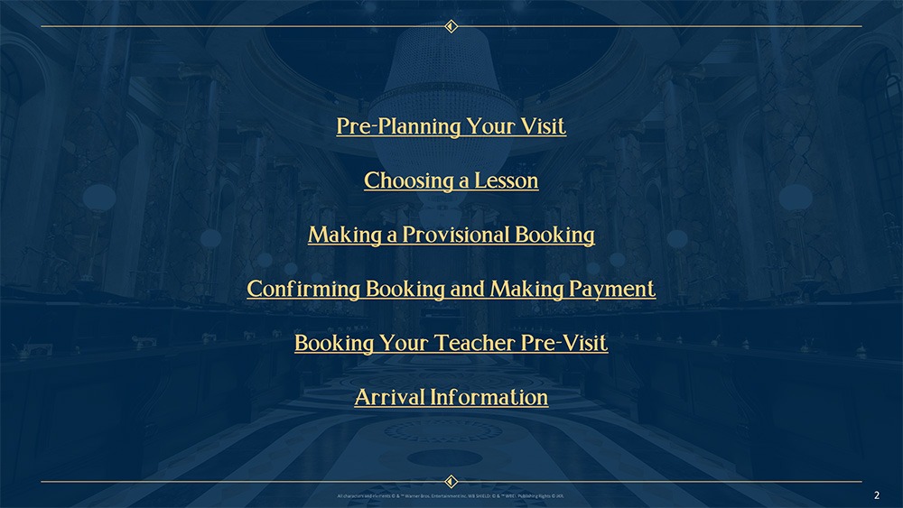 School Visit Information page 1 - Studio Tour