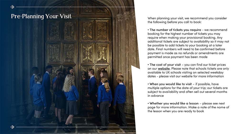 School Visit Information page 2 - Studio Tour