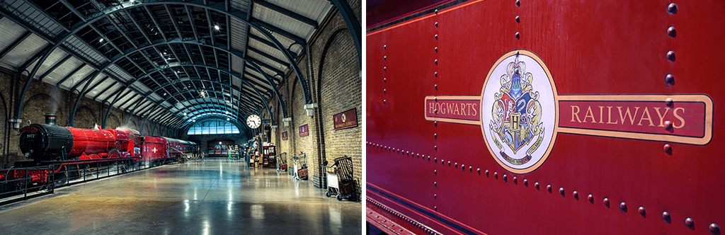 The Hogwarts Express at Platform 9 3/4 at Warner Bros. Studio Tour London