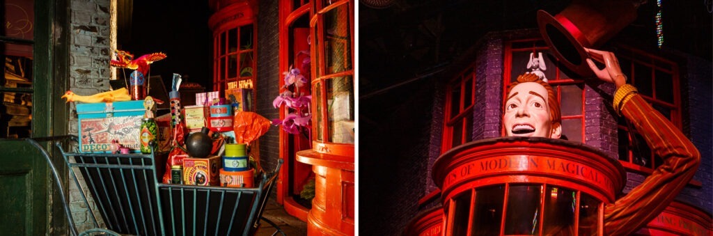 The Weasleys' Wizard Wheezes set on Diagon Alley at Warner Bros. Studio Tour London.