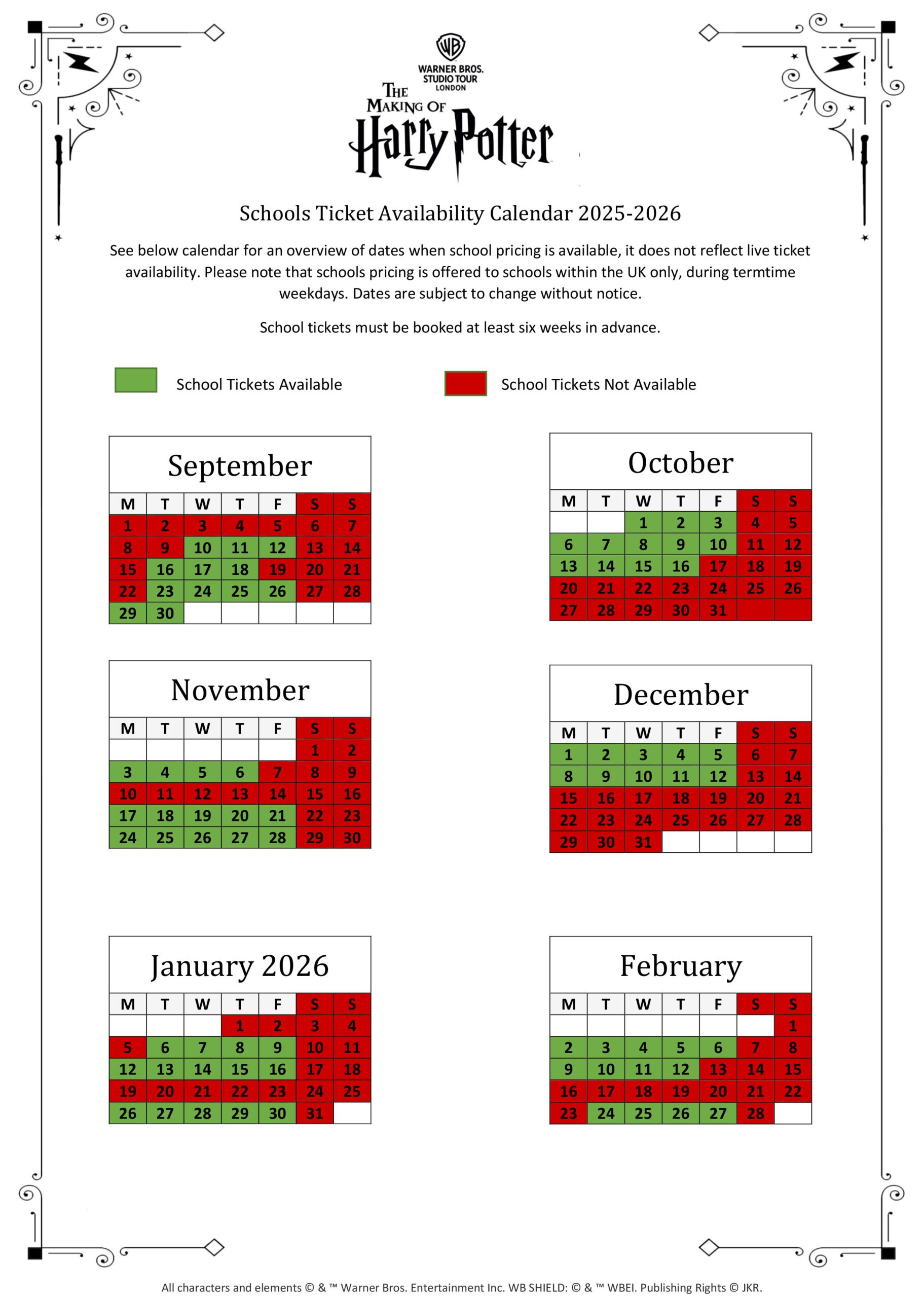 Risk Assessment for School Visits page 1 - Studio Tour