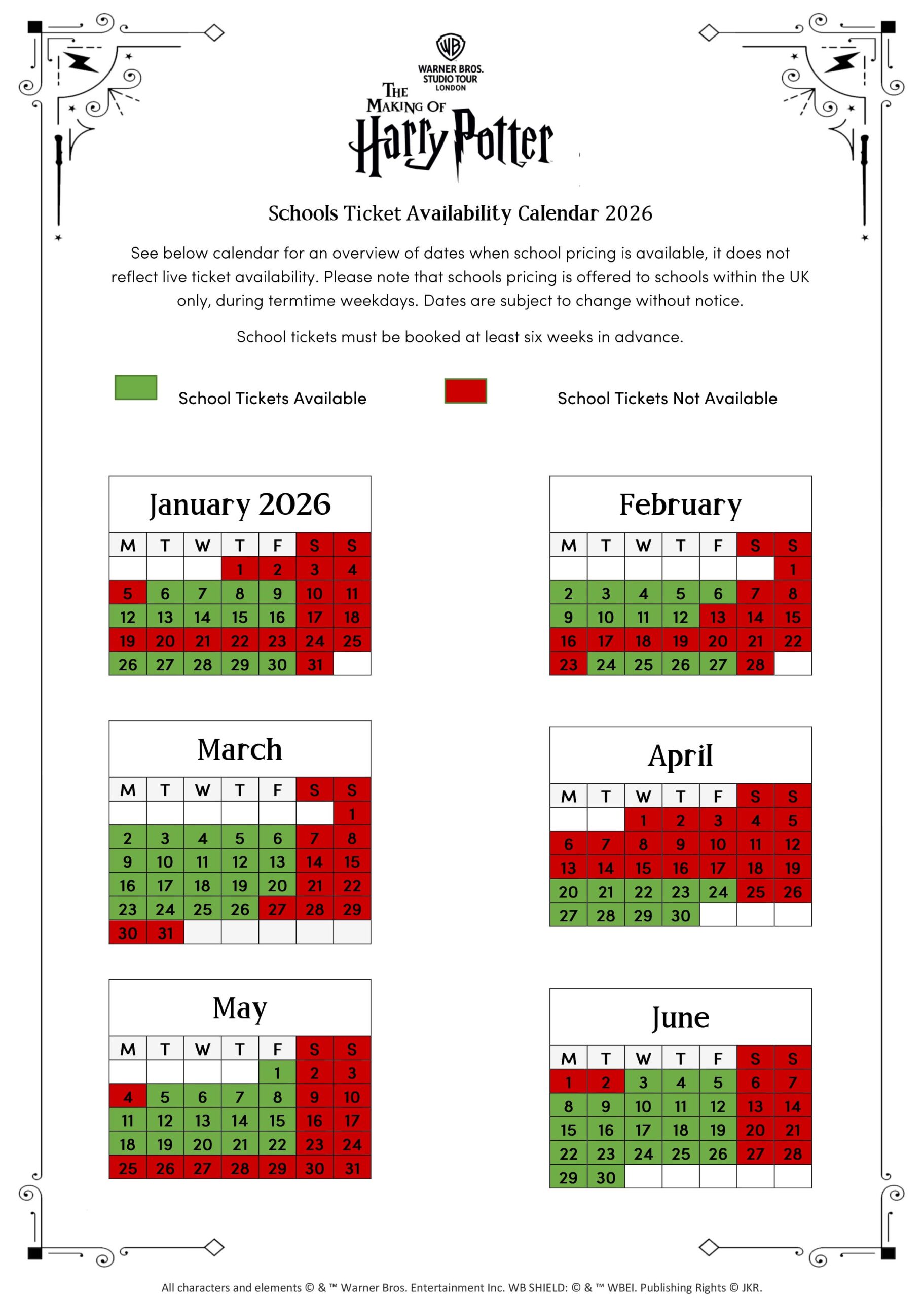 Risk Assessment for School Visits page 1 - Studio Tour
